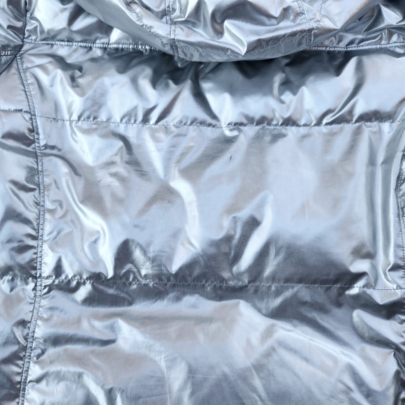Down Alternative Metallic Puffer Ski Jacket with Removable Hood- womens Large - Picture 10 of 10